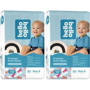 Hello Bello Premium Swim Diapers I Affordable and Eco-Friendly Disposable Swim Dipes for Babies and Kids I Size Medium(Small (16 – 28 Pound) (Pack of 2))