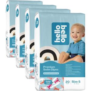 Hello Bello Premium Swim Diapers I Affordable and Eco-Friendly Disposable Swim Dipes for Babies and Kids I Size Medium(Small (16 – 28 Pound) (Pack of 4))