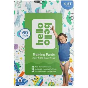 Hello Bello Premium Training Pants, Size 4T-5T (38+ lbs) Surprise Pack – 72 Count, Hypoallergenic with Soft, Cloth-Like Feel – Assorted Patterns for Boys(Bedtime Stories & Space Travelers)