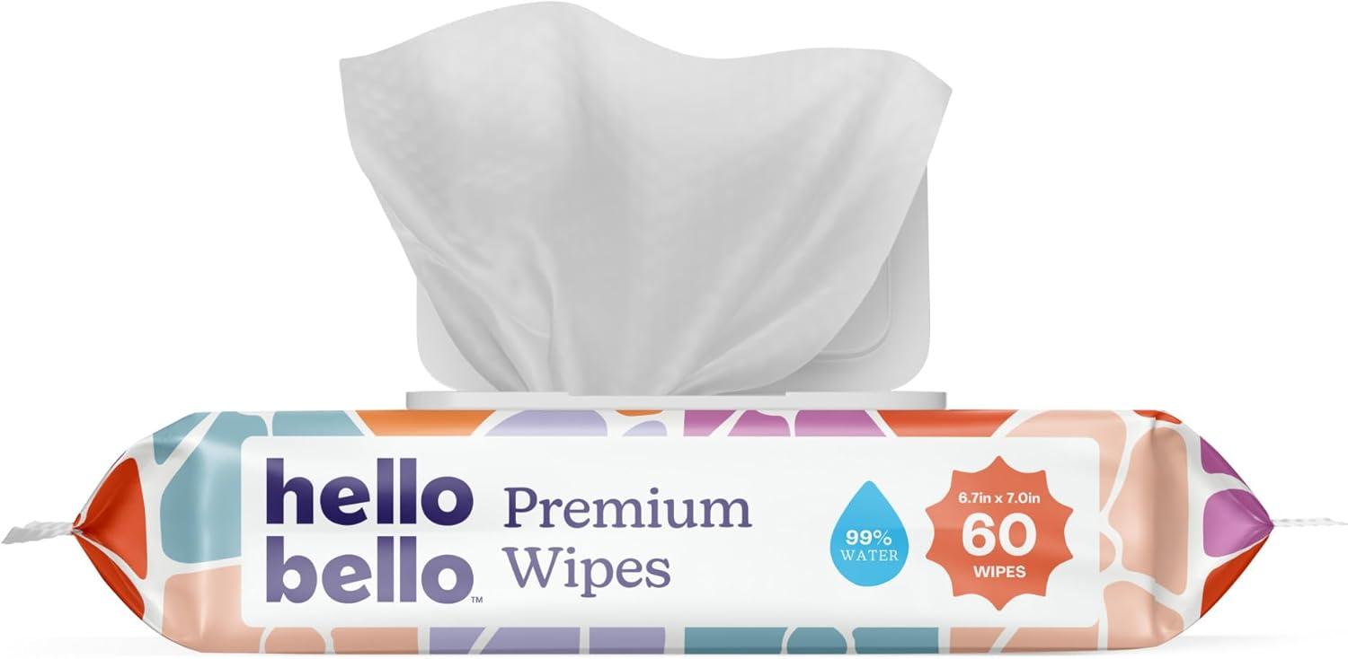 image:imageHello Bello Premium Wipes Designed for Sensitive Skin with Chamomile amp Aloe Extracts Flower Pop 9 Resealable Packets 540 Total WipesFlower Pop