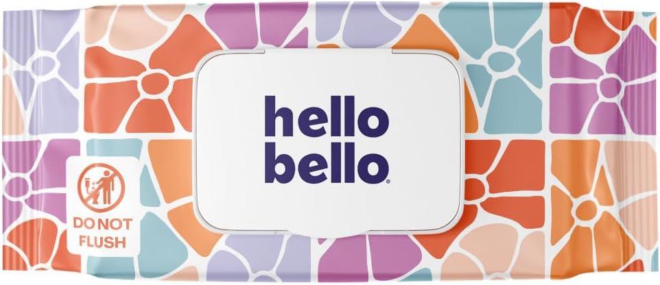image:imageHello Bello Premium Wipes Designed for Sensitive Skin with Chamomile amp Aloe Extracts Flower Pop 9 Resealable Packets 540 Total WipesFlower Pop