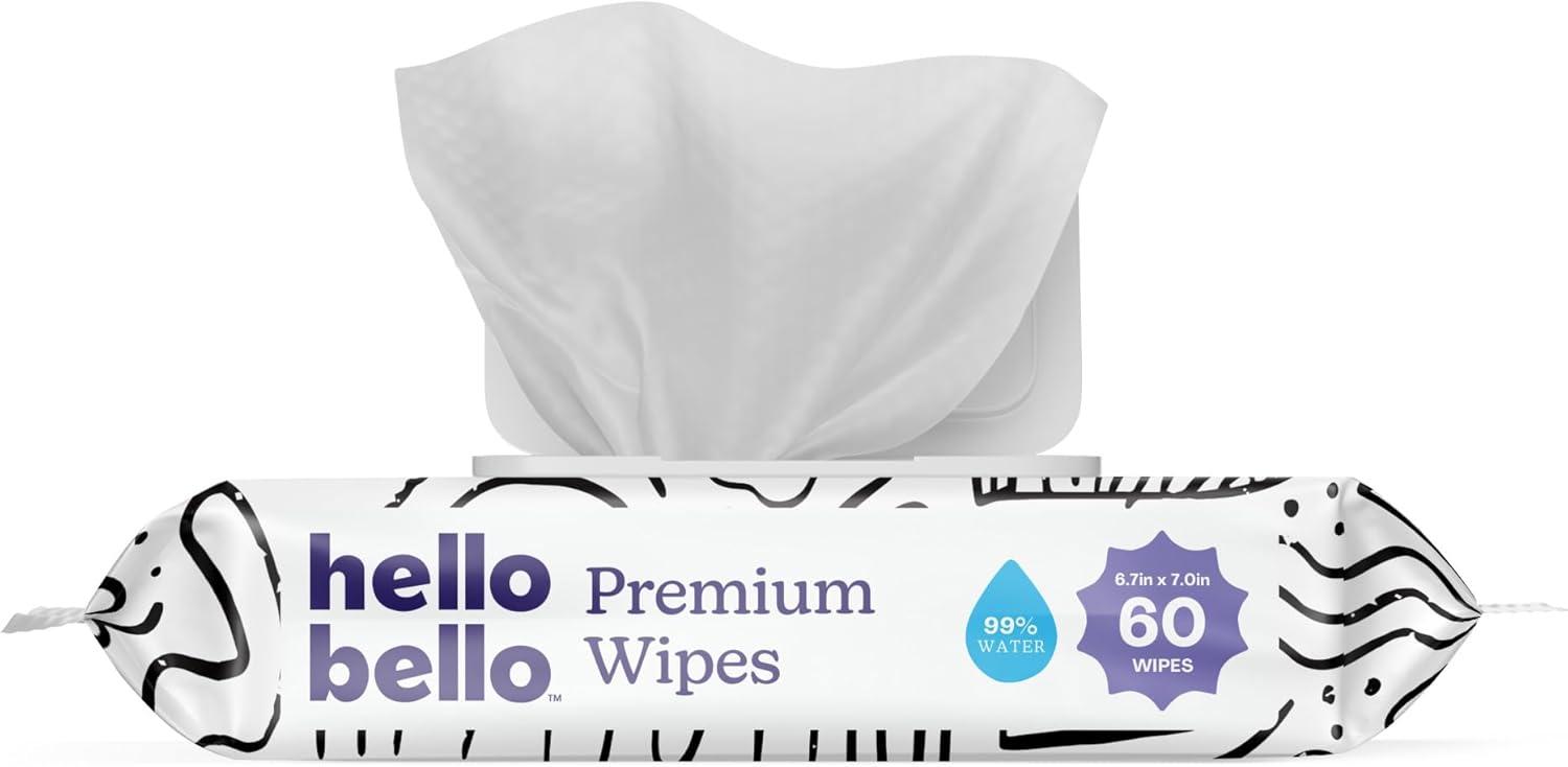 image:imageHello Bello Premium Wipes Designed for Sensitive Skin with Chamomile amp Aloe Extracts Flower Pop 9 Resealable Packets 540 Total WipesPlayful Sketches