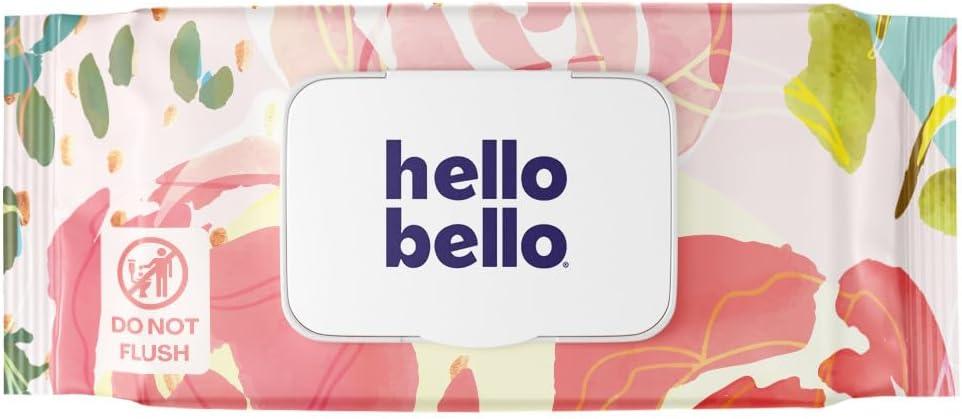 image:imageHello Bello Premium Wipes Designed for Sensitive Skin with Chamomile amp Aloe Extracts Flower Pop 9 Resealable Packets 540 Total WipesRosy Posy