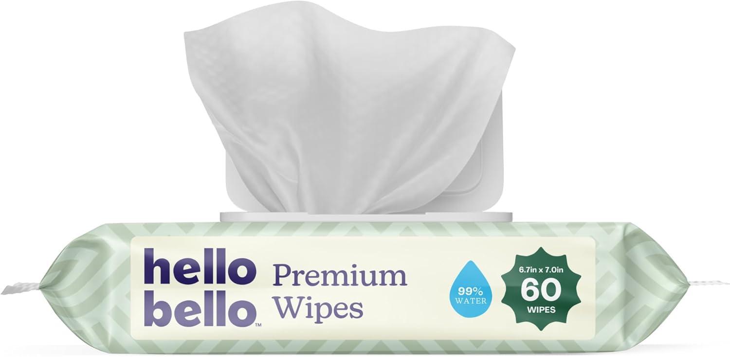 image:imageHello Bello Premium Wipes Designed for Sensitive Skin with Chamomile amp Aloe Extracts Flower Pop 9 Resealable Packets 540 Total WipesSimply Sage