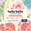 Hello Bello Premium Wipes, Designed for Sensitive Skin with Chamomile & Aloe Extracts, Flower Pop (9 Resealable Packets = 540 Total Wipes)(Rosy Posy)