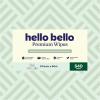 Hello Bello Premium Wipes, Designed for Sensitive Skin with Chamomile & Aloe Extracts, Flower Pop (9 Resealable Packets = 540 Total Wipes)(Simply Sage)