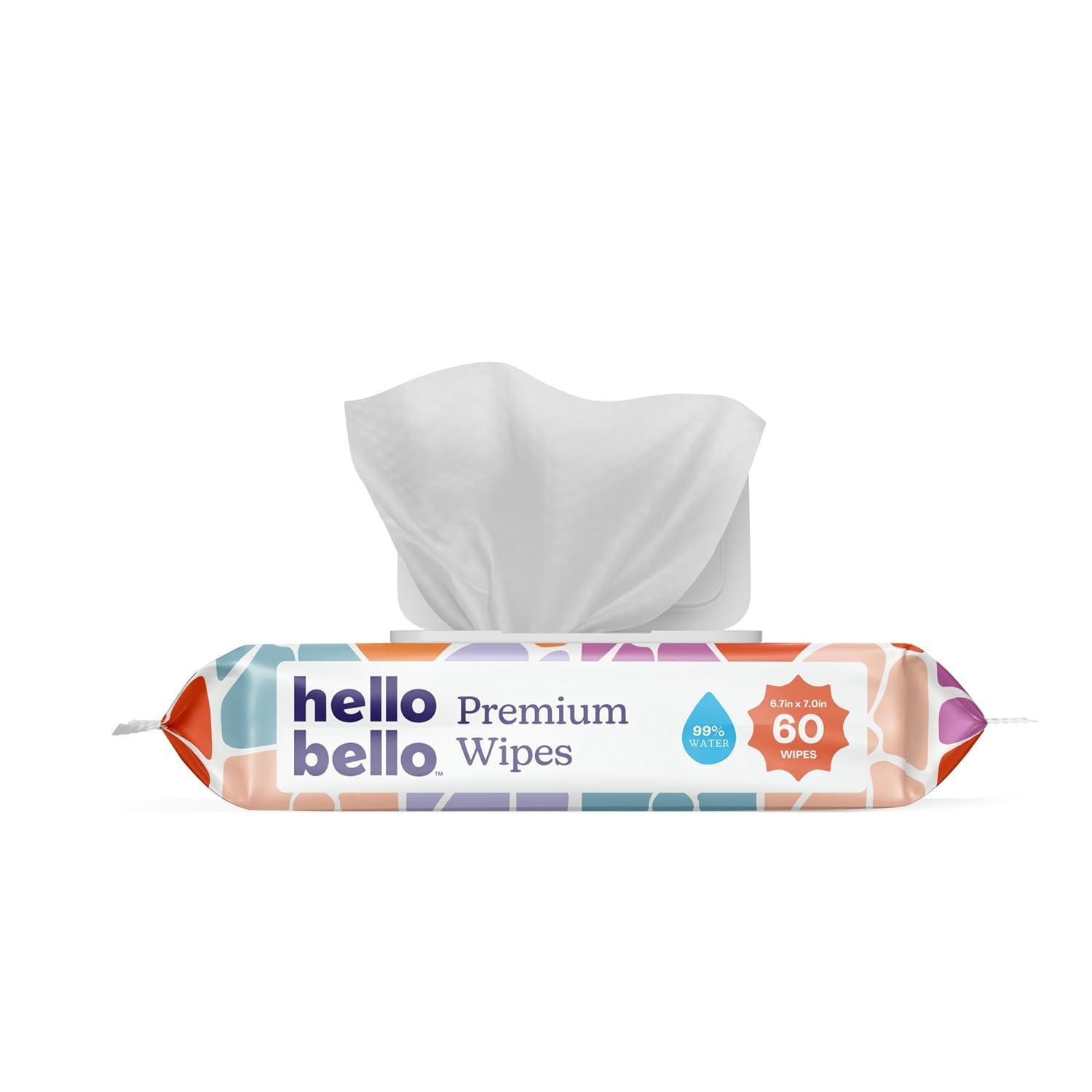 image:imageHello Bello Premium FragranceFree Travel Size Baby Wipes with Chamomile amp Aloe Extracts for Sensitive Skin 1 Resealable Pack 20 Total Wipes Pack of 5Flower Pop