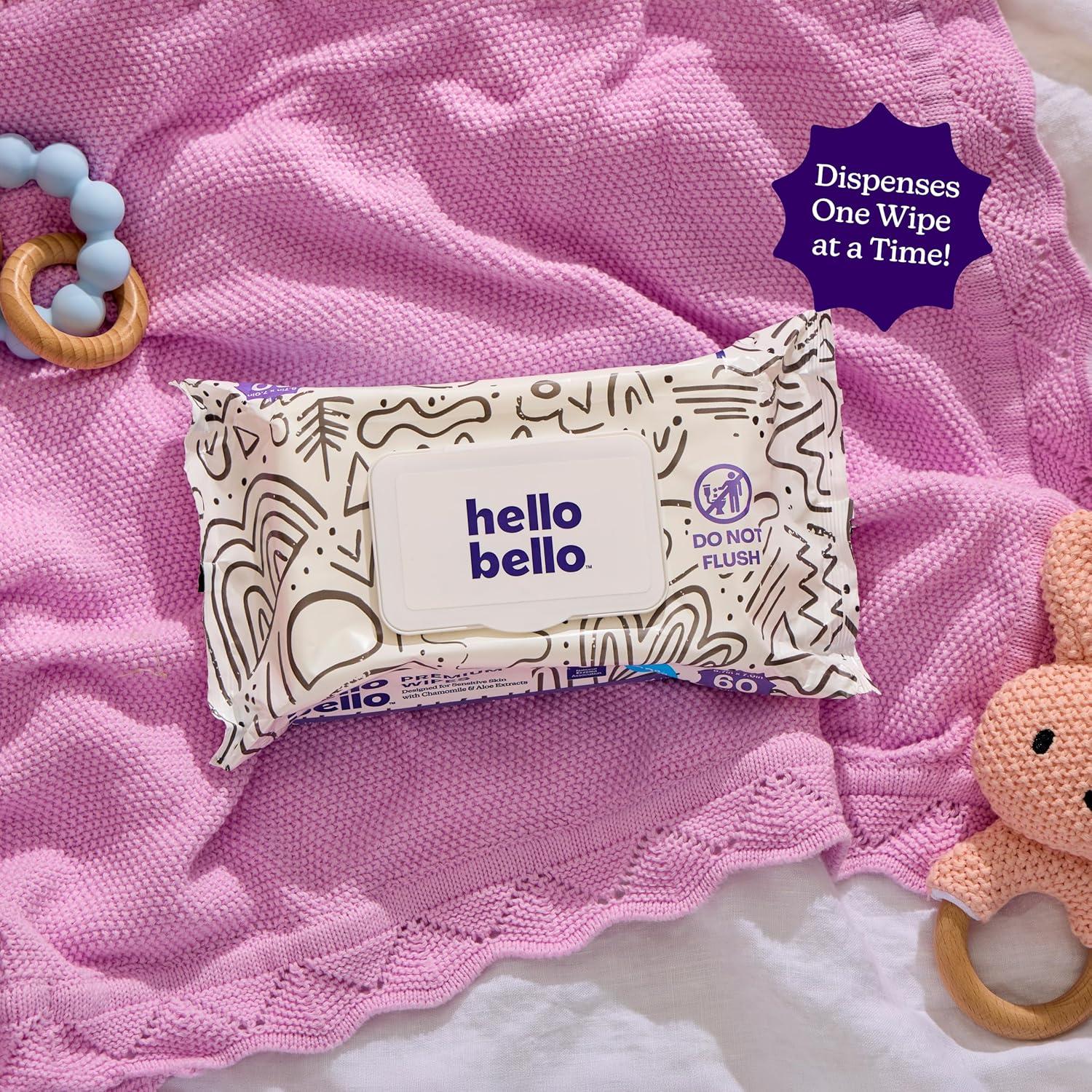 image:imageHello Bello Premium FragranceFree Travel Size Baby Wipes with Chamomile amp Aloe Extracts for Sensitive Skin 1 Resealable Pack 20 Total Wipes Pack of 5Playful Sketches