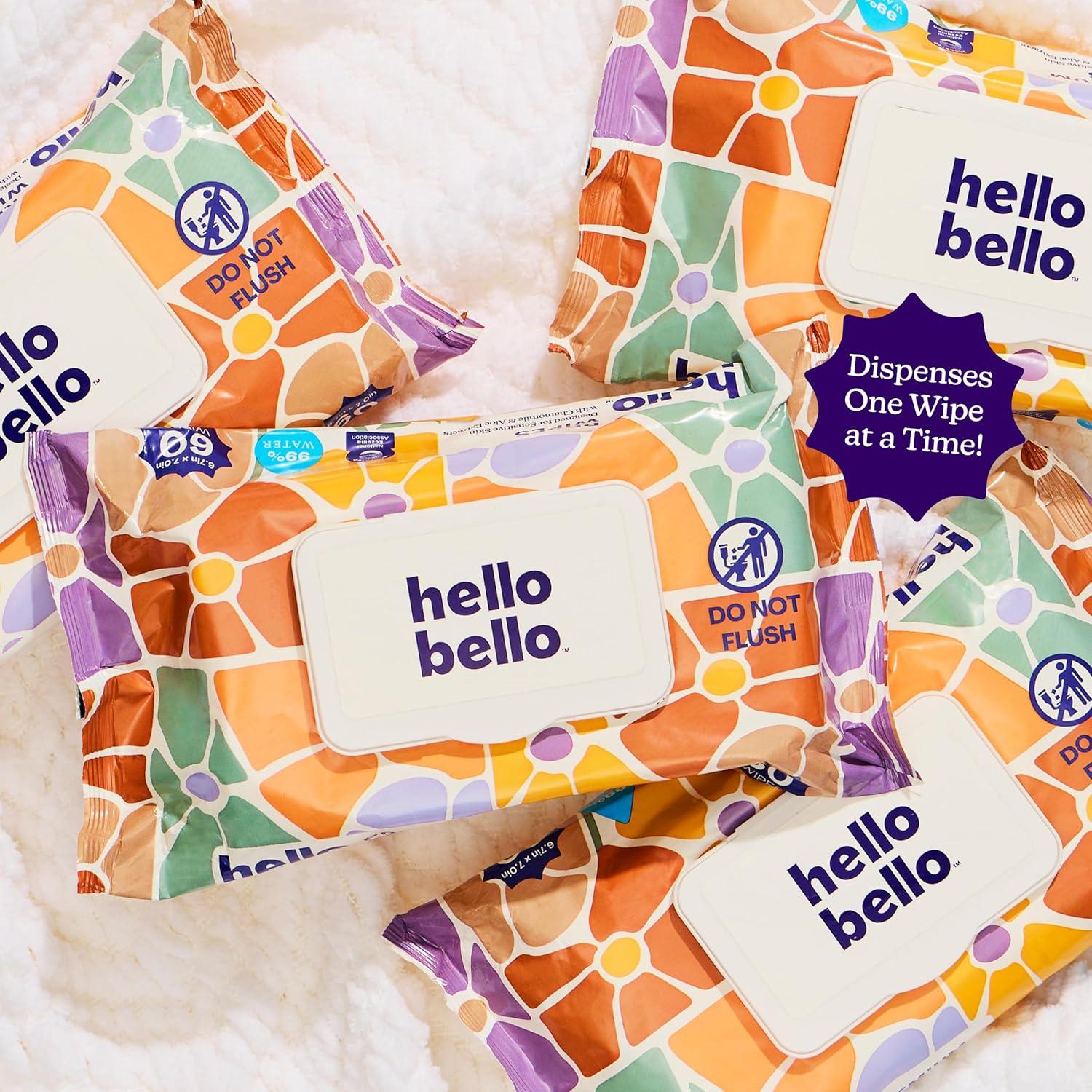 image:imageHello Bello Premium FragranceFree Travel Size Baby Wipes with Chamomile amp Aloe Extracts for Sensitive Skin 1 Resealable Pack 20 Total Wipes Pack of 5Flower Pop