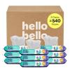 Hello Bello Premium Fragrance-Free Travel Size Baby Wipes, with Chamomile & Aloe Extracts for Sensitive Skin – 1 Resealable Pack : 20 Total Wipes (Pack of 5)(Stars & Clouds)