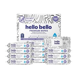 Hello Bello Premium Fragrance-Free Travel Size Baby Wipes, with Chamomile & Aloe Extracts for Sensitive Skin – 1 Resealable Pack : 20 Total Wipes (Pack of 5)(Playful Sketches)