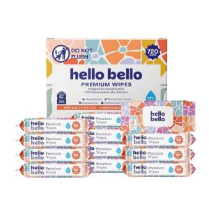 Hello Bello Premium Fragrance-Free Travel Size Baby Wipes, with Chamomile & Aloe Extracts for Sensitive Skin – 1 Resealable Pack : 20 Total Wipes (Pack of 5)(Flower Pop)