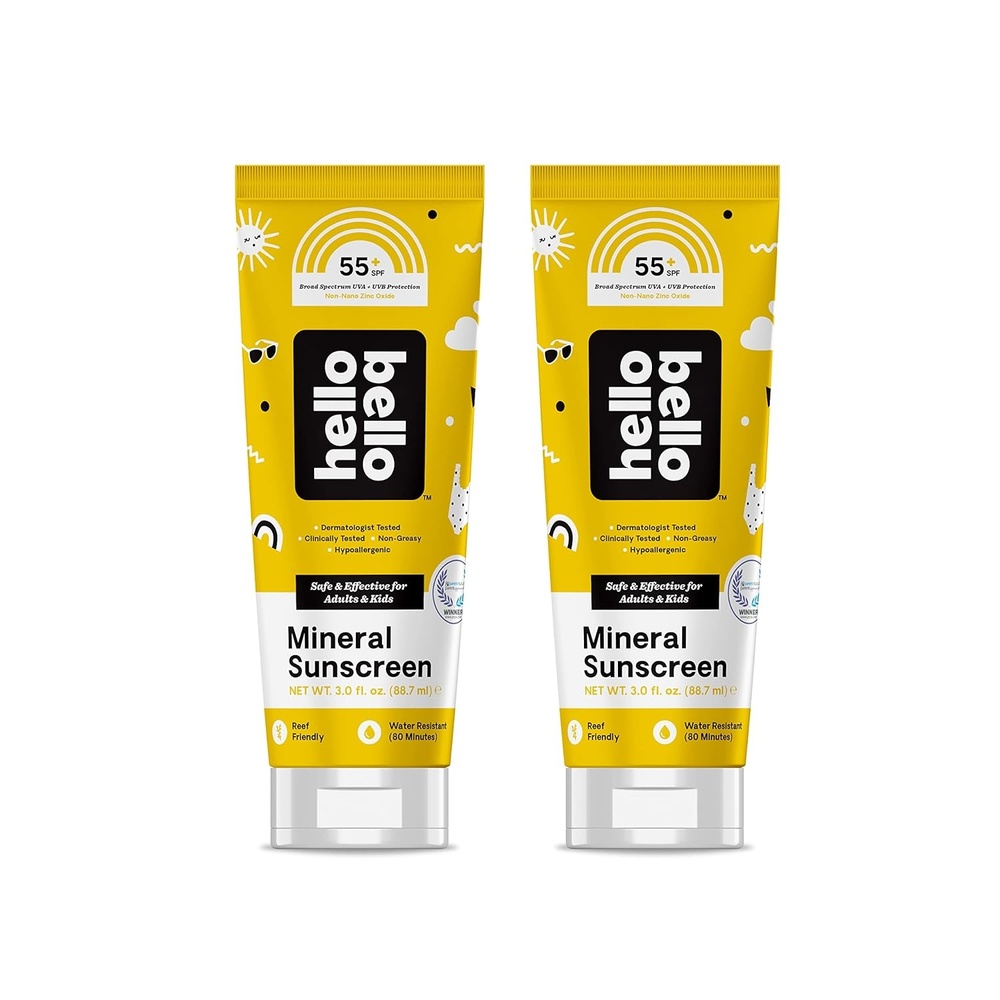 image:imageHello Bello Kids SPF 50 Mineral Sunscreen Lotion  5oz Tube  Water Resistant Broad Spectrum UVA  UVB Sun Protection3 Fl Oz Pack of 2