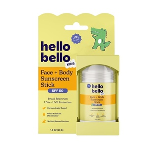 Hello Bello Mineral SPF 50 Face & Body Sunscreen Stick, Water Resistant and Reef Friendly Roll On Sun Protection, 1oz(Kids Sunscreen Stick – 50 SPF)